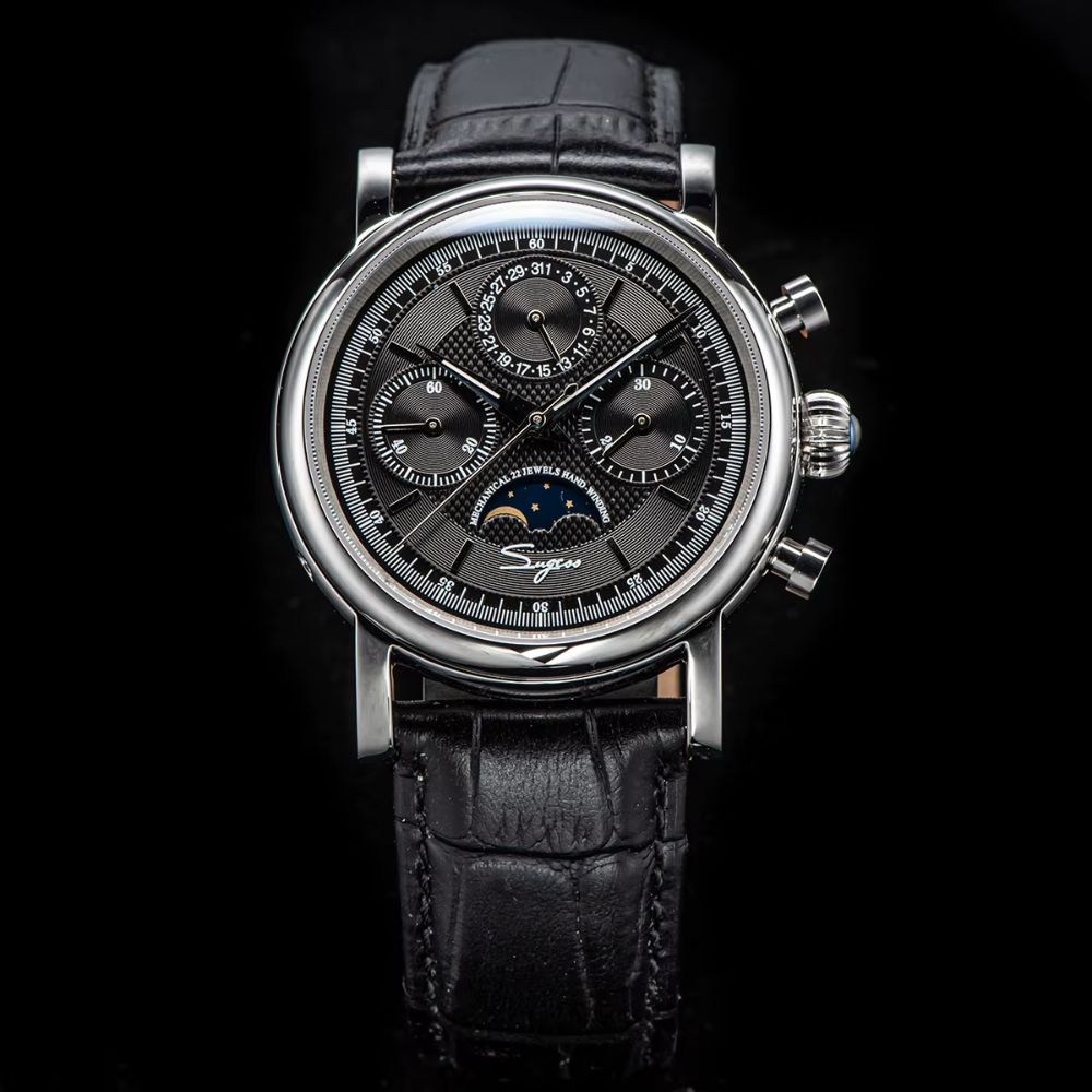 Sugess Chrono Master Moon Black